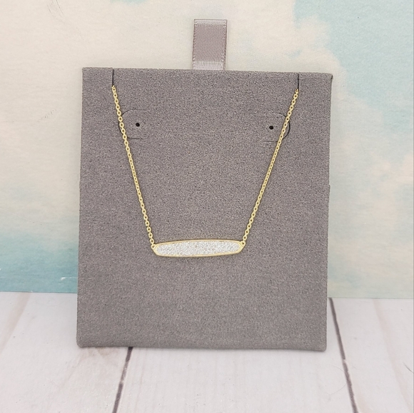 Kendra Scott Mattie Pave Diamond Necklace Vermeil - Picture 1 of 10